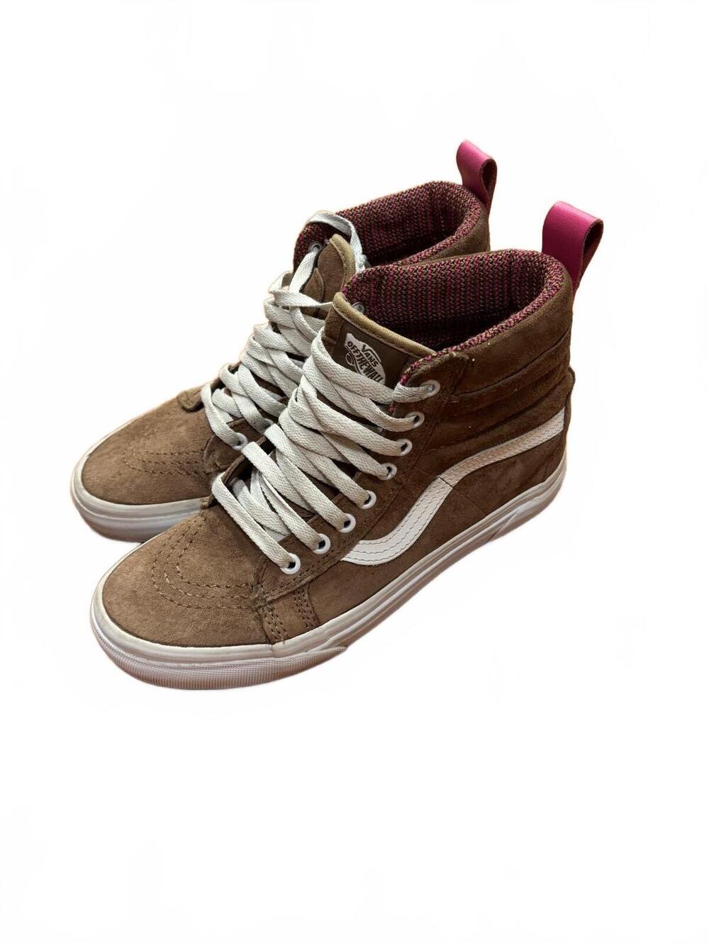 VANS Sk8-Hi Boots Mountain Hiker Edition Men Sz 6.5/ Women 8 Brown Pink (721356)